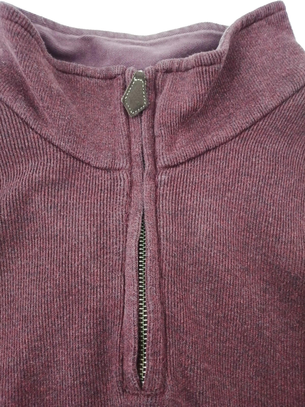 Lands' End Red Land's End 1/4 Zip Burgundy Sweatshirt Men's Size XL Jumper 100% Cotton