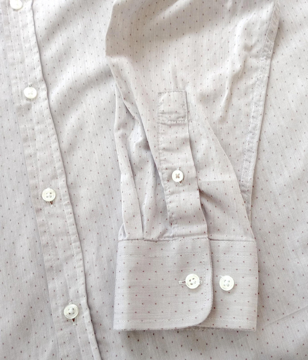 River Island Shirt Beige Long Sleeve 100% Cotton Men's UK Size M Geometric