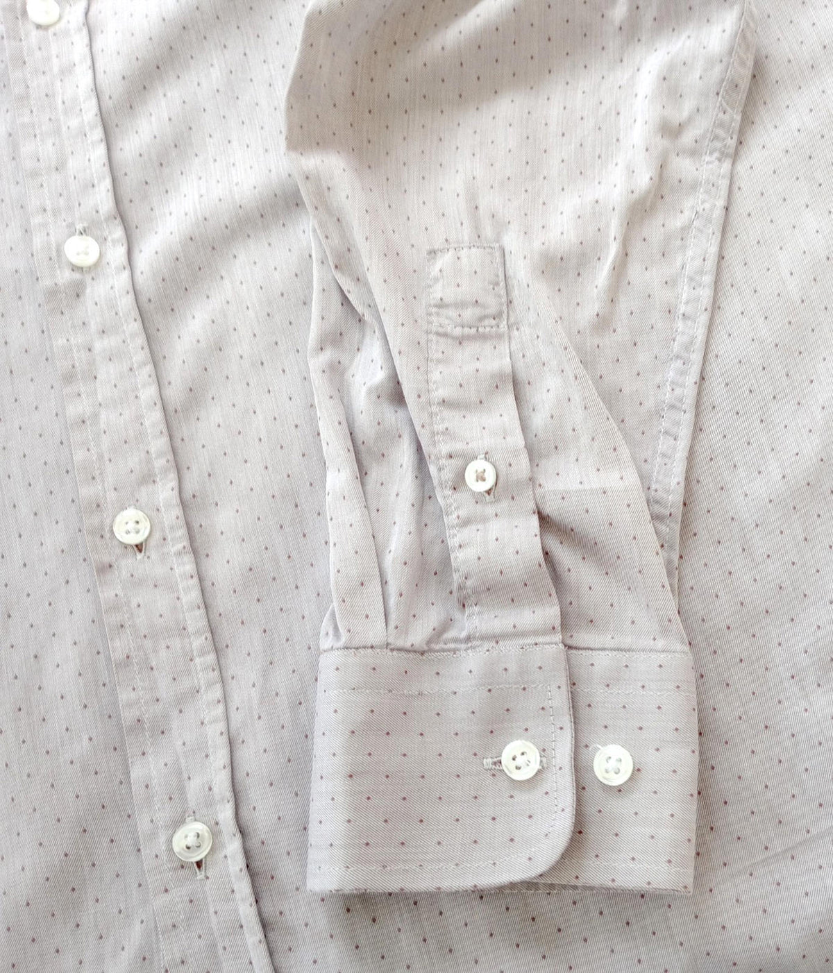 River Island Shirt Beige Long Sleeve 100% Cotton Men's UK Size M Geometric