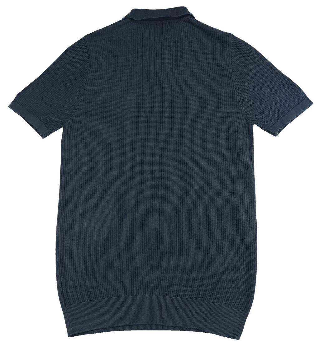 Next Textured Polo T-Shirt Men's UK Size S Navy Blue Short Sleeve 100% Cotton Pocket
