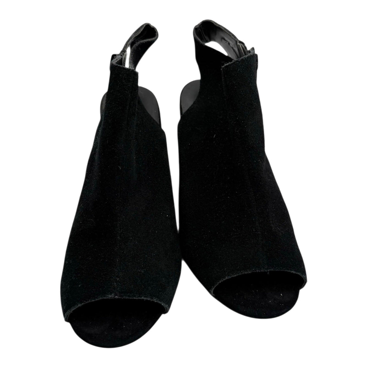 New Look Black NewLook Peep Toe Ankle Boots Women's UK Size Mirrored Silver Block Heel Black