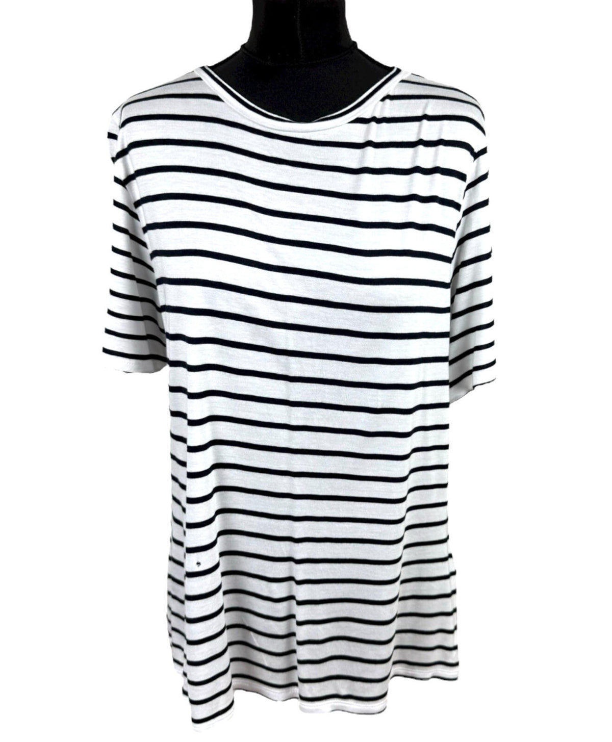 Marks & Spencer White Stripe T-Shirt Top Nautical Women's UK Size 16
