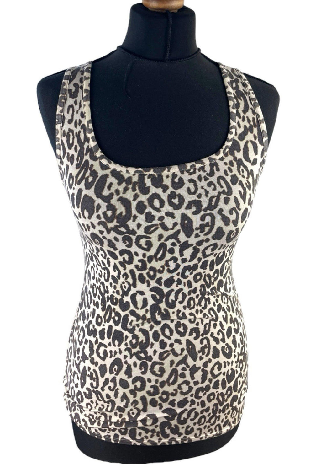 F&F Brown Leopard Print Vest Tank Top Women's UK Size S