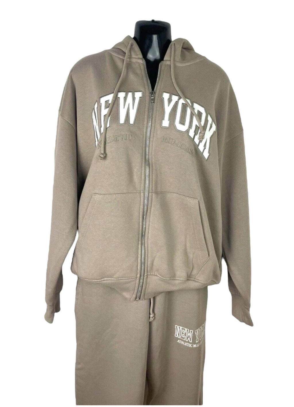 Pull&Bear Beige New York Tracksuit Hooded Women’s UK Size XS