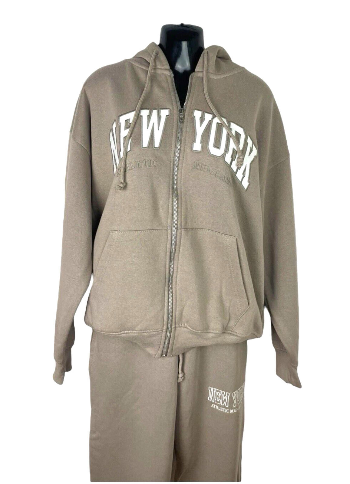 Pull&Bear Beige New York Tracksuit Hooded Women’s UK Size XS