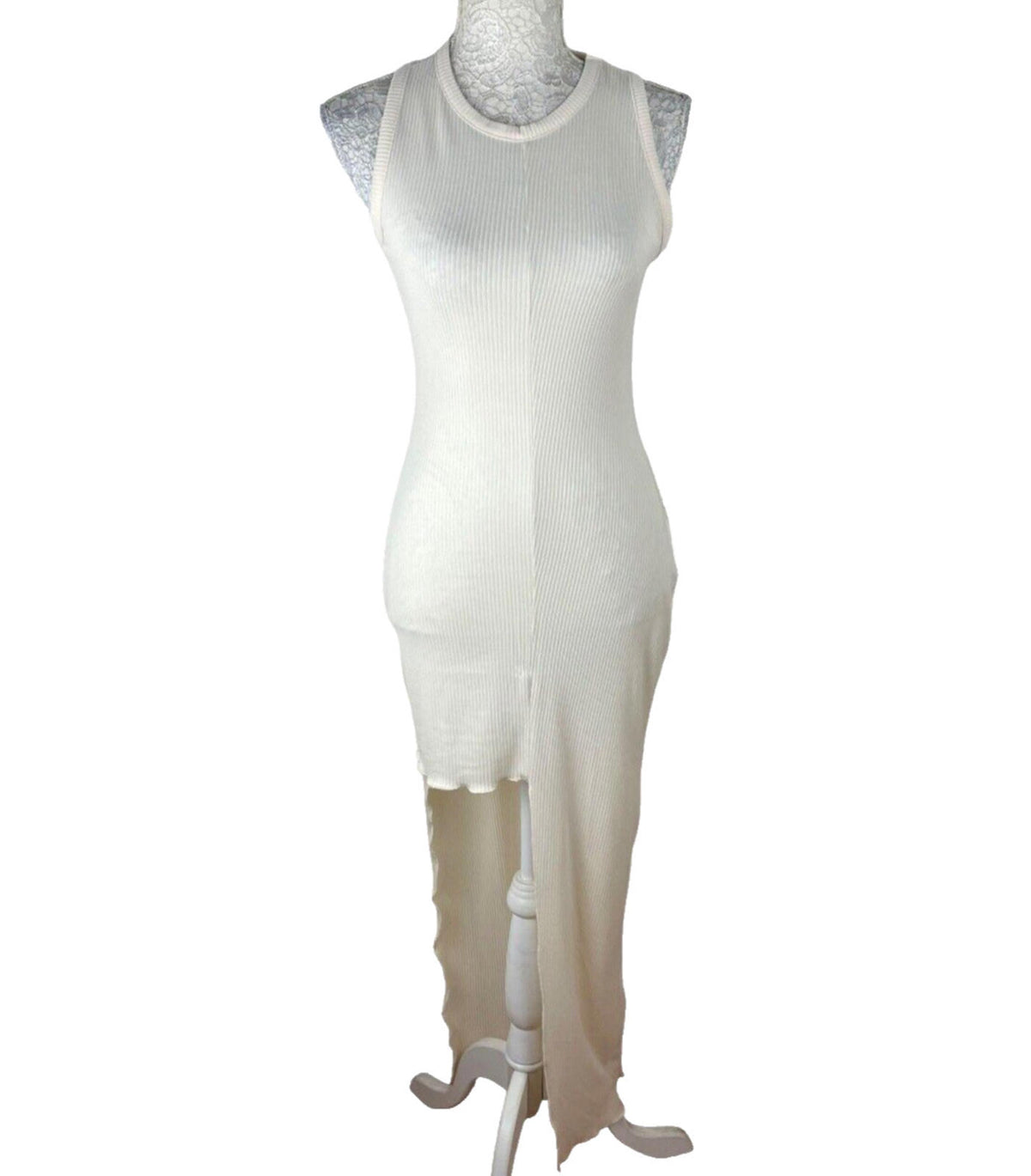 Pretty Little Thing Dress Stretch Ribbed Bodycon Women's UK Size 8