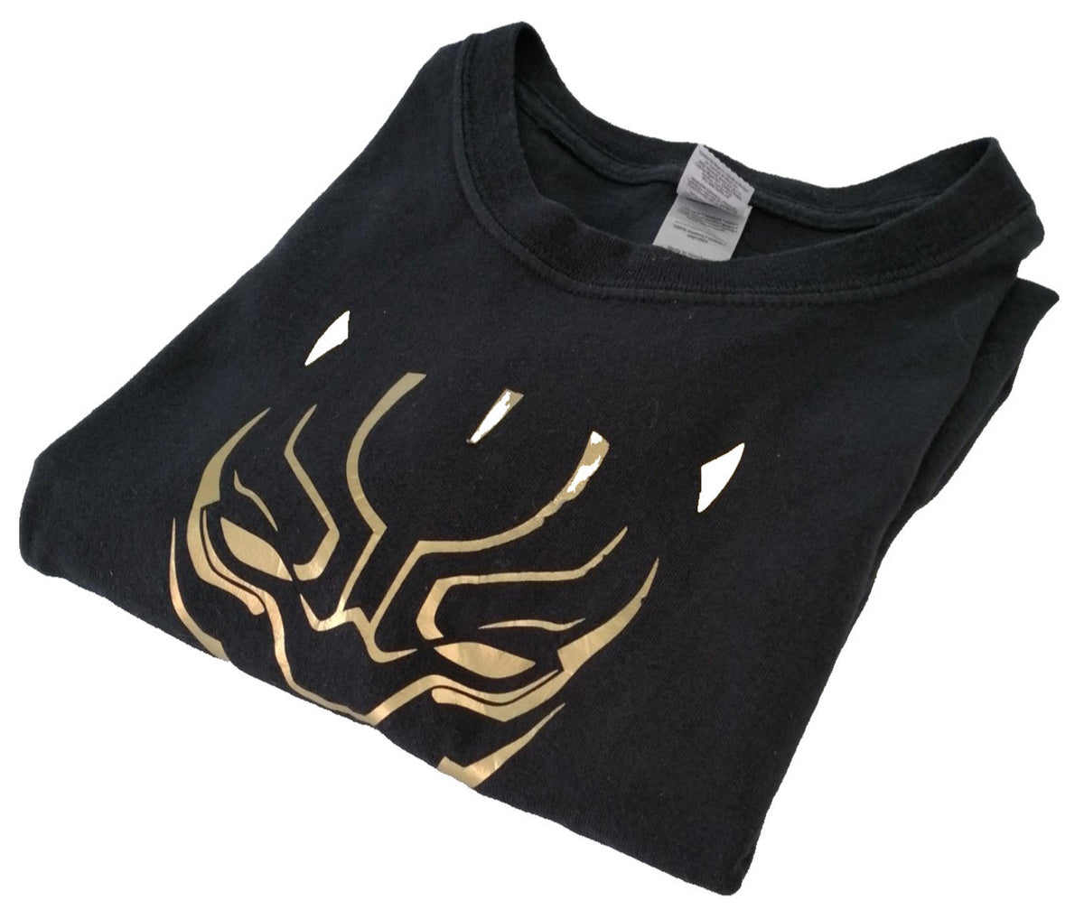 Gildan Black Gold Superhero Graphic Print T-Shirt Men's Size 2XL Crew Neck 100% Cotton