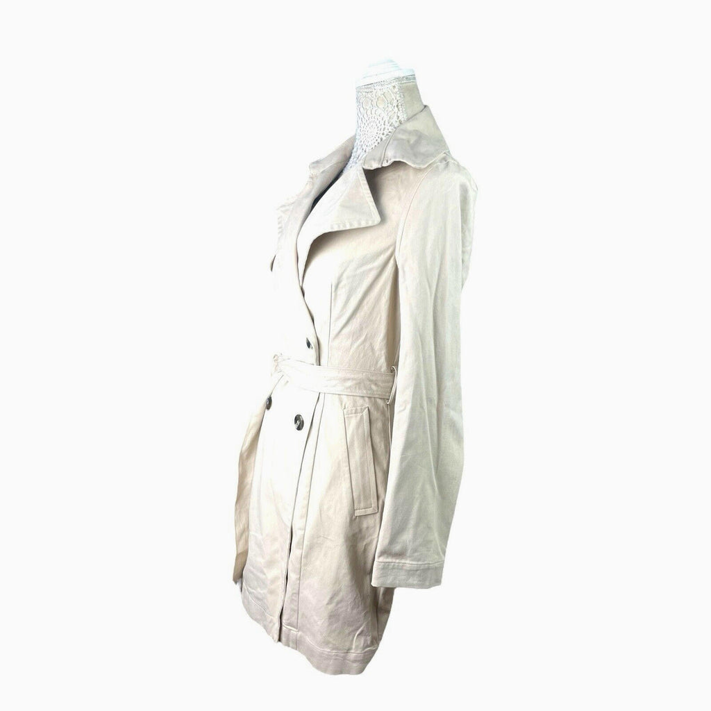 Divided Trench Coat Light Beige Cotton Double Breasted Belted Women's UK Size XS