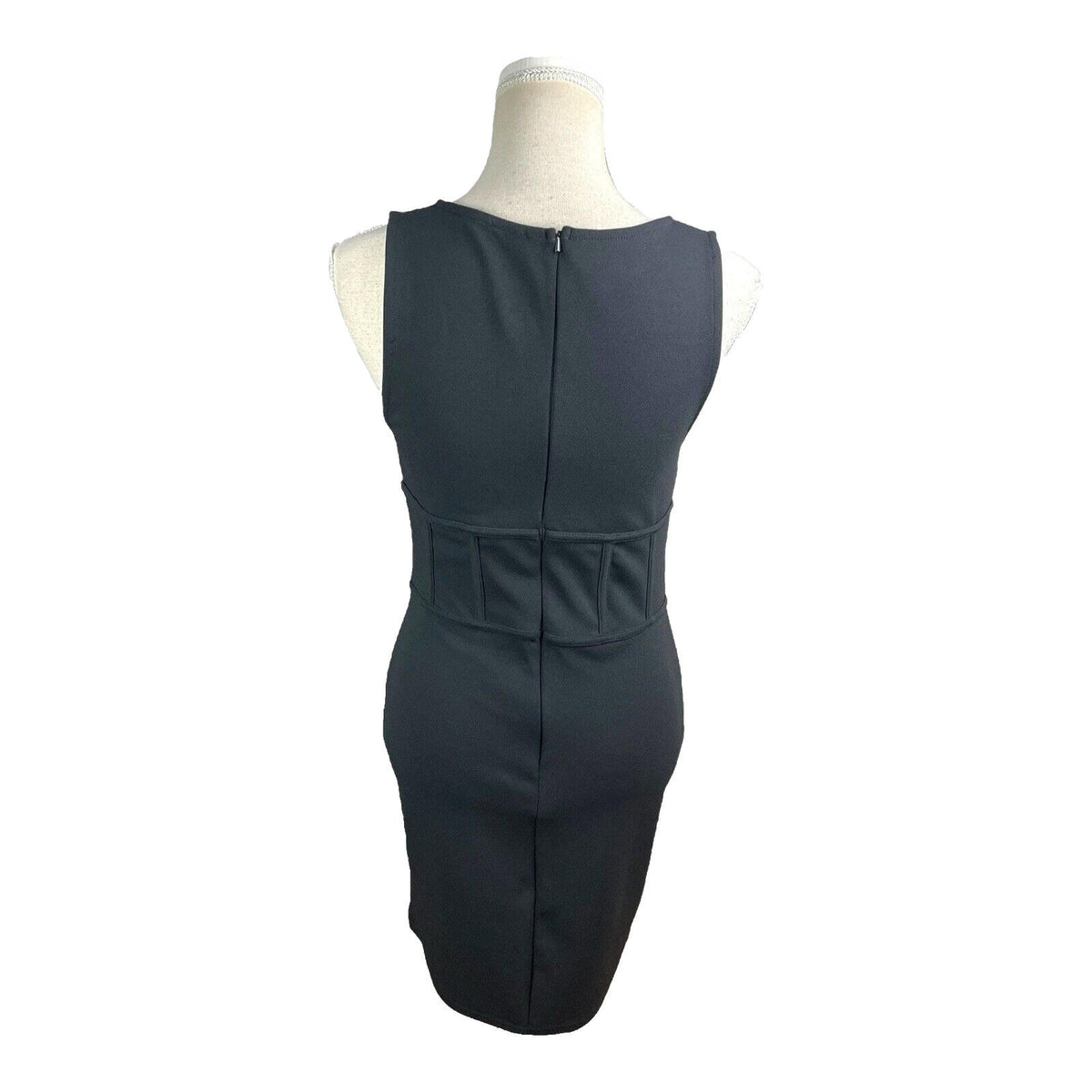 River Island Black Mini Dress Bodycon Corset Waist Women's UK Size 12