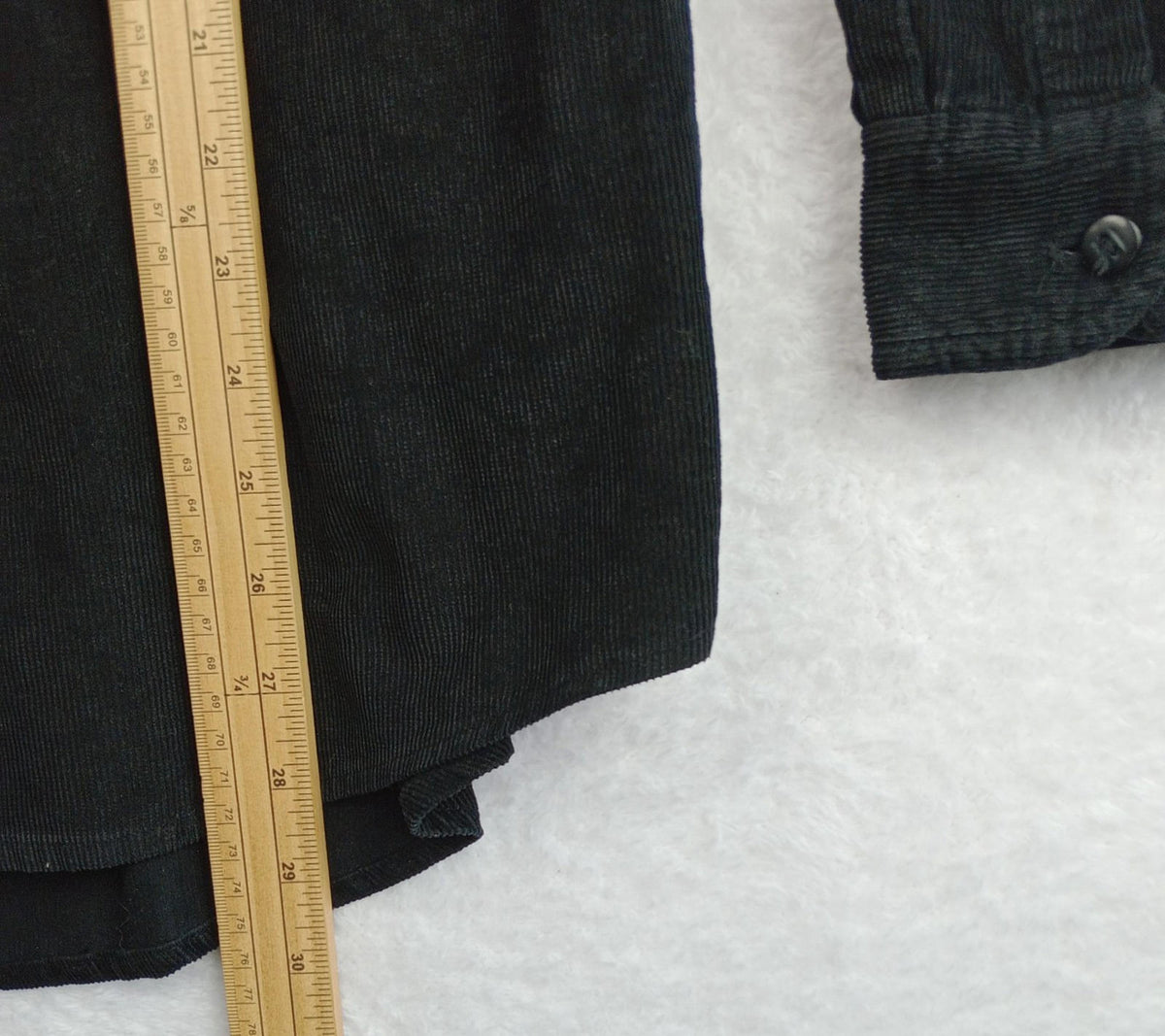 Manhatten Countrystore Corduroy Shirt Men's UK Size M Long Sleeve Black Pockets