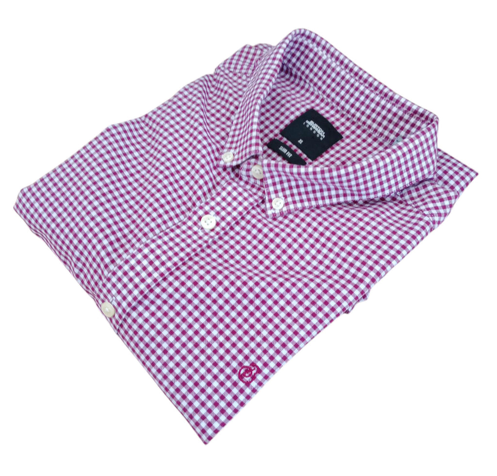 Burton Red Check Long Sleeved Shirt 100% Cotton Men's UK Size XL
