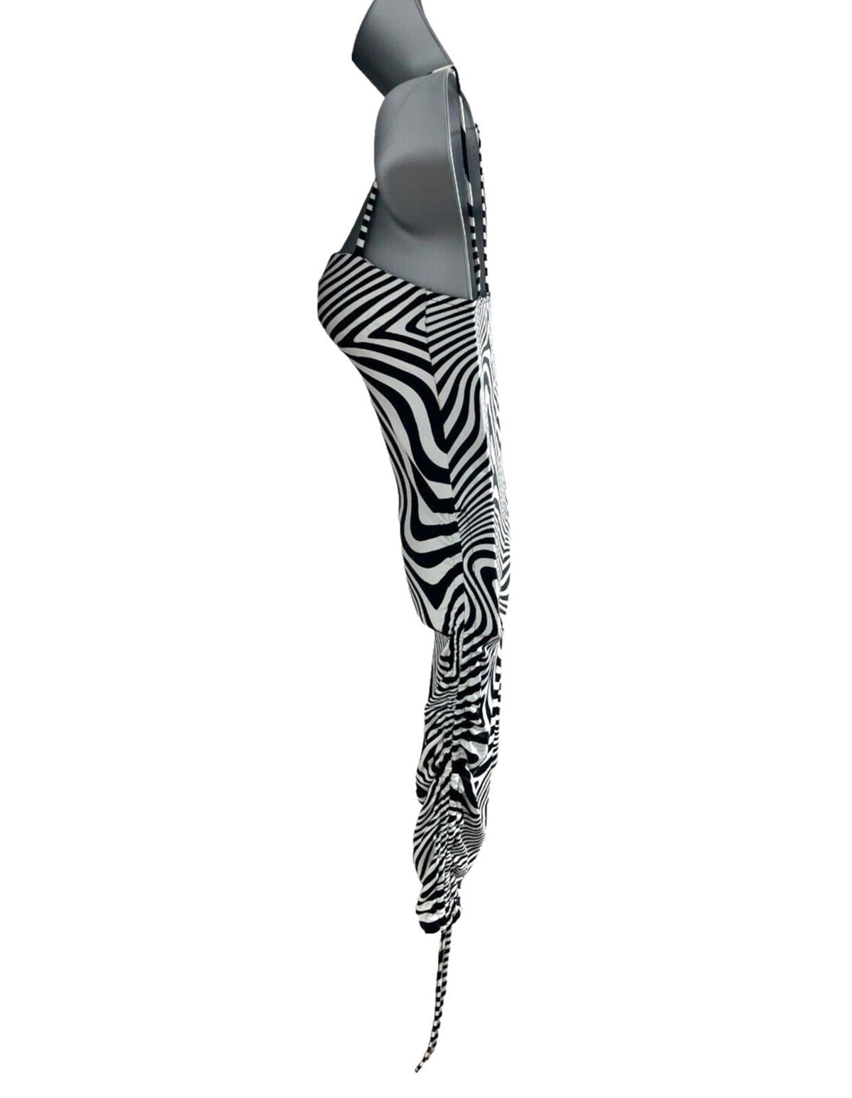 Divided Black Divided Midi Dress Psychedelic Print Square Neck Women's UK Size XS