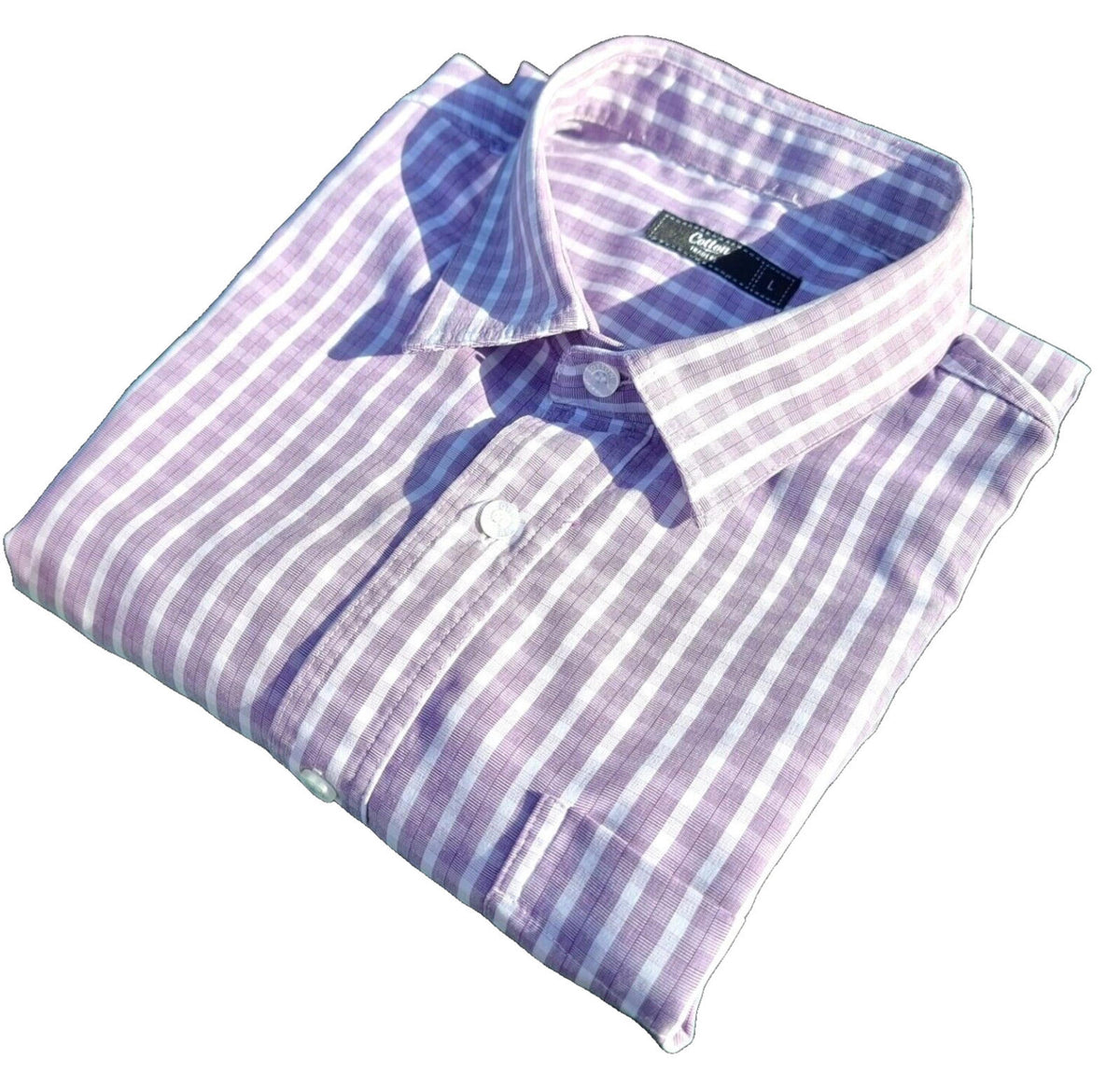 Cotton Traders Shirt Check Short Sleeve 100% Cotton Men's UK Size L Large