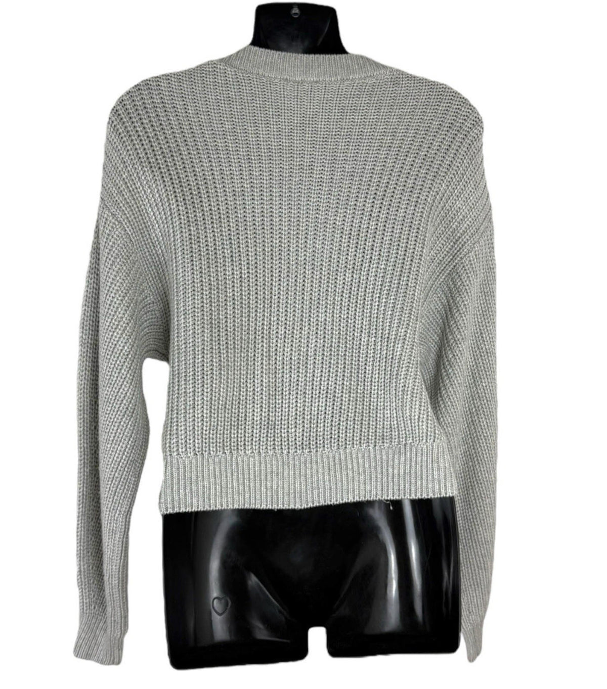 Divided Grey Cardigan Women's UK Size XS Cable Knit V-Neck Oversized