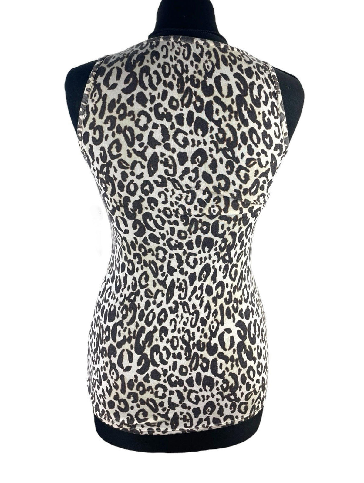 F&F Brown Leopard Print Vest Tank Top Women's UK Size S