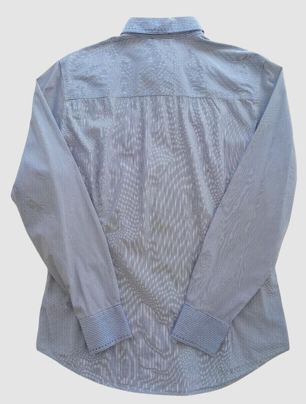 Next Shirt Men's UK Size M Blue Striped Long Sleeved Cotton Blend