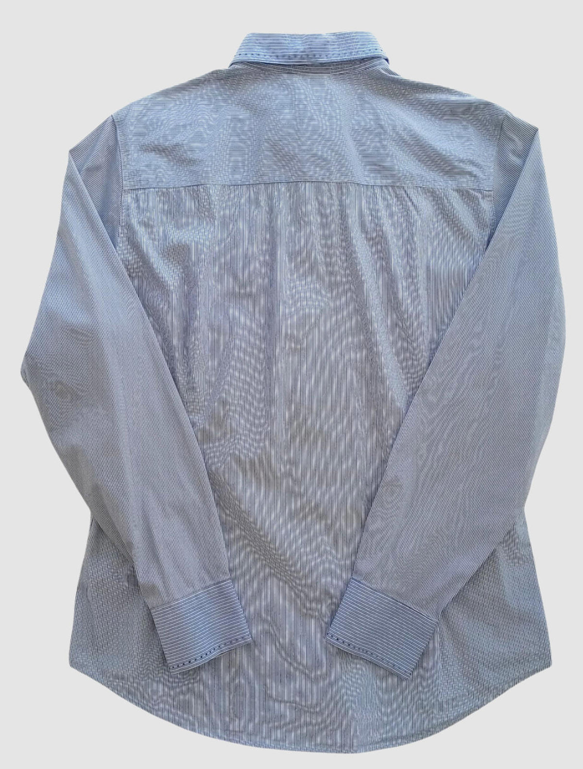 Next Shirt Men's UK Size M Blue Striped Long Sleeved Cotton Blend