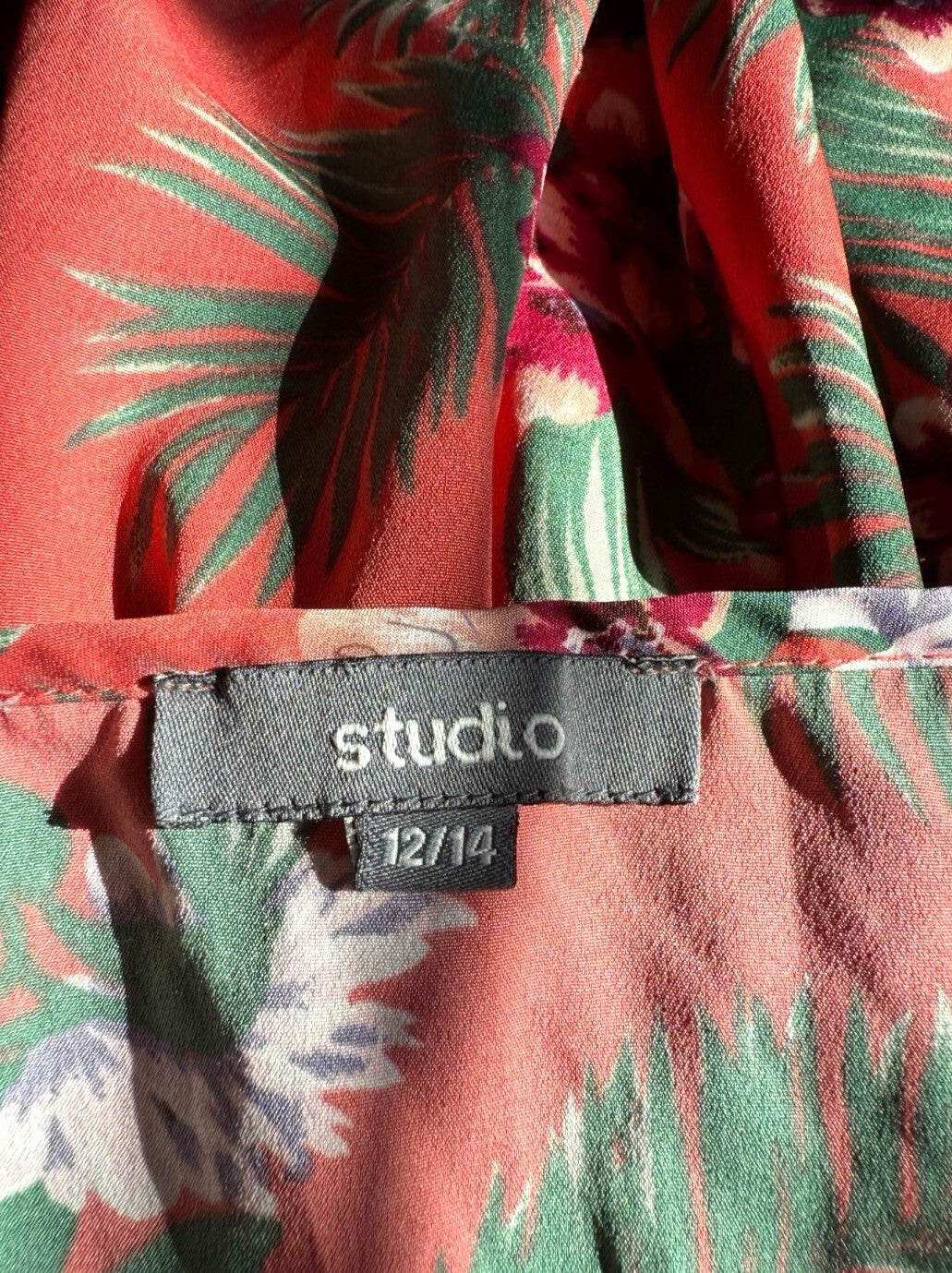 Studio Playsuit Women’s UK Size 12 Summer Red Floral Print Spaghetti Straps