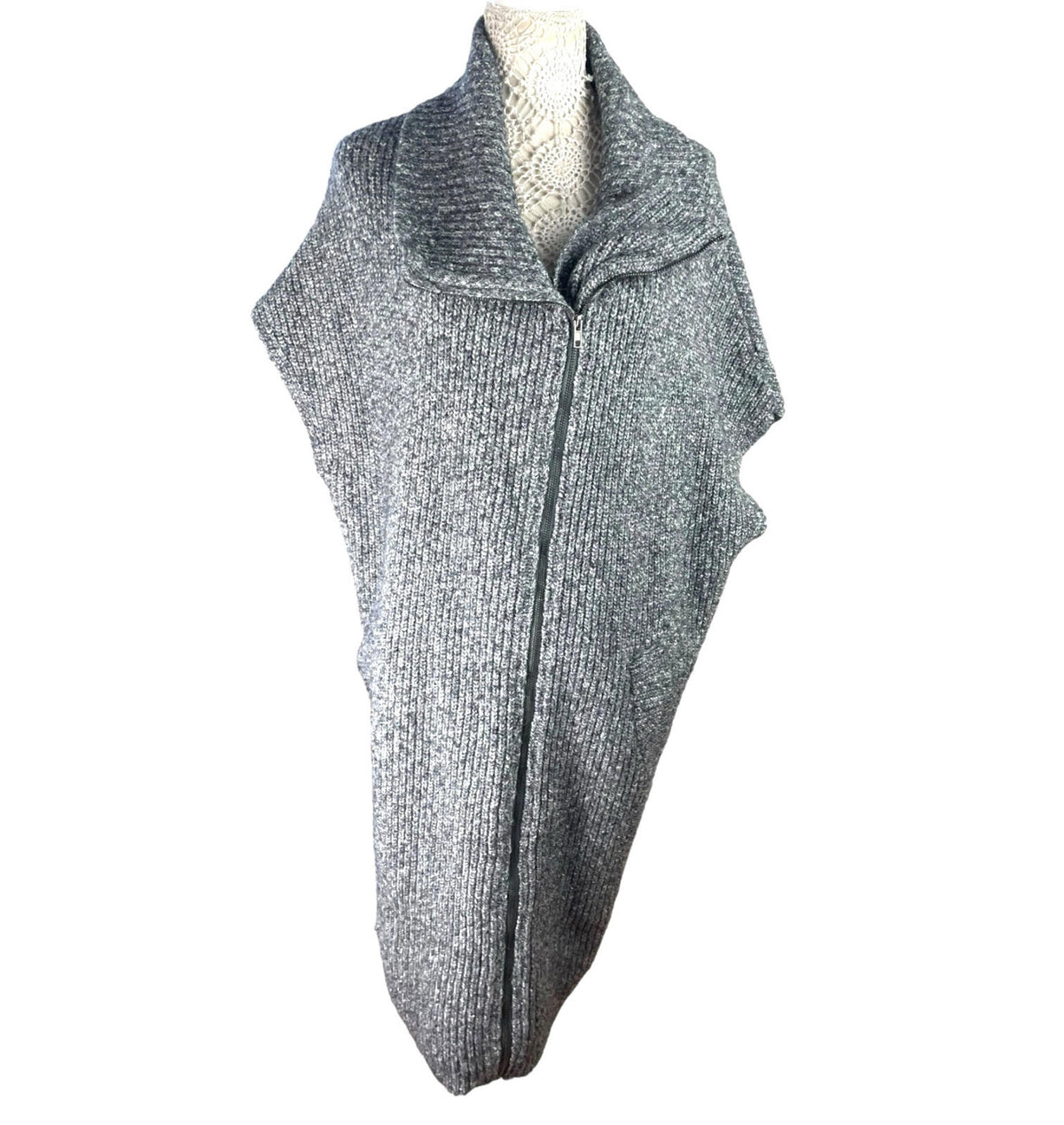 Tu Mystery Jane Grey Sleeveless Cardigan Ribbed Women's UK Size M