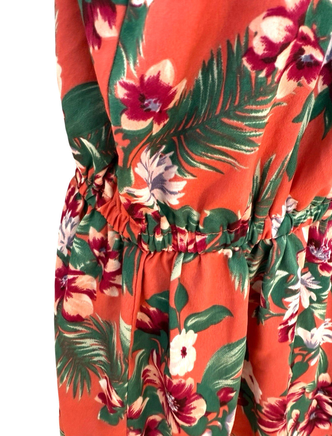 Studio Playsuit Women’s UK Size 12 Summer Red Floral Print Spaghetti Straps