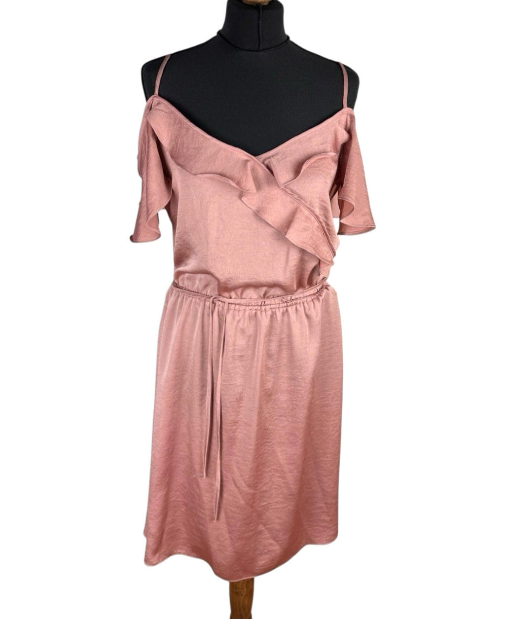 Next Rose Satin Occasion Dress Knee Length High Waist Women’s UK Size 12