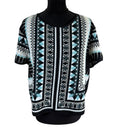 River Island Pattern Top Open Back Lightweight Short Sleeve Women's UK Size 12