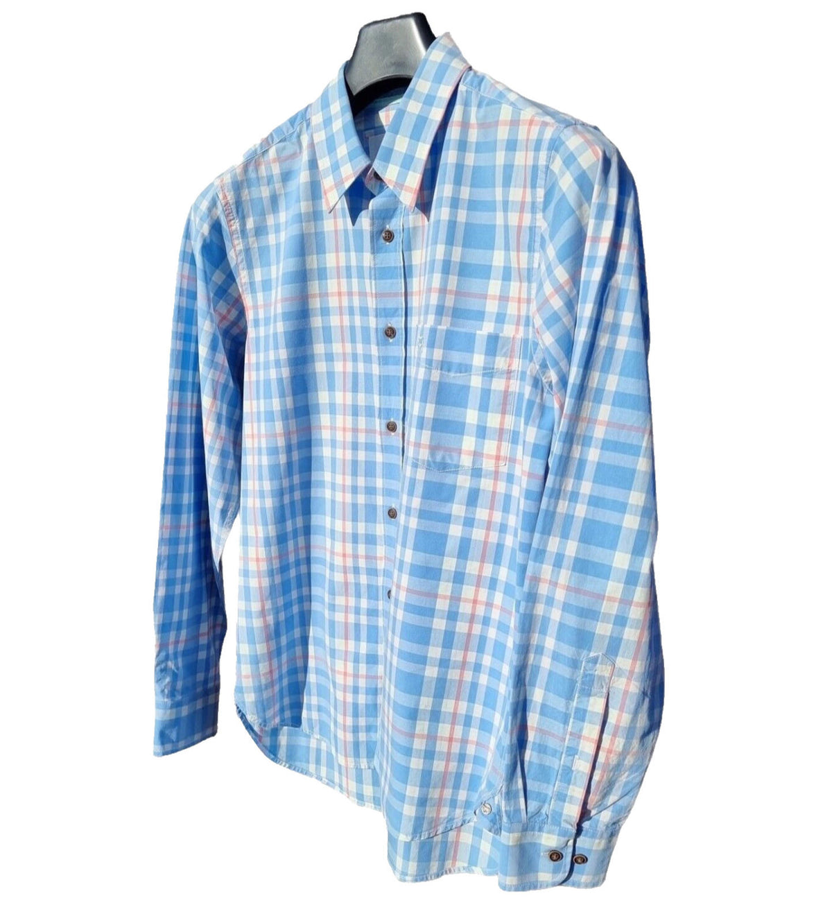 Kingsley Heath Muscle Shirt Men's UK Size M Check Soft Touch Luxury Long Sleeve