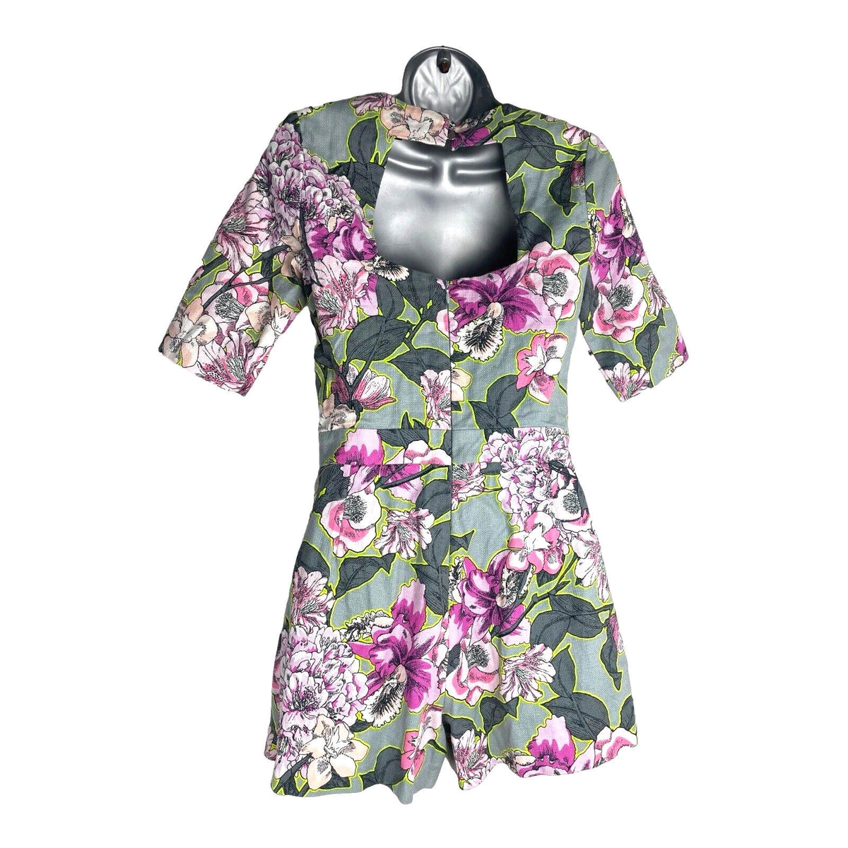 River Island Playsuit Cut Out Back Floral Women's UK Size 8