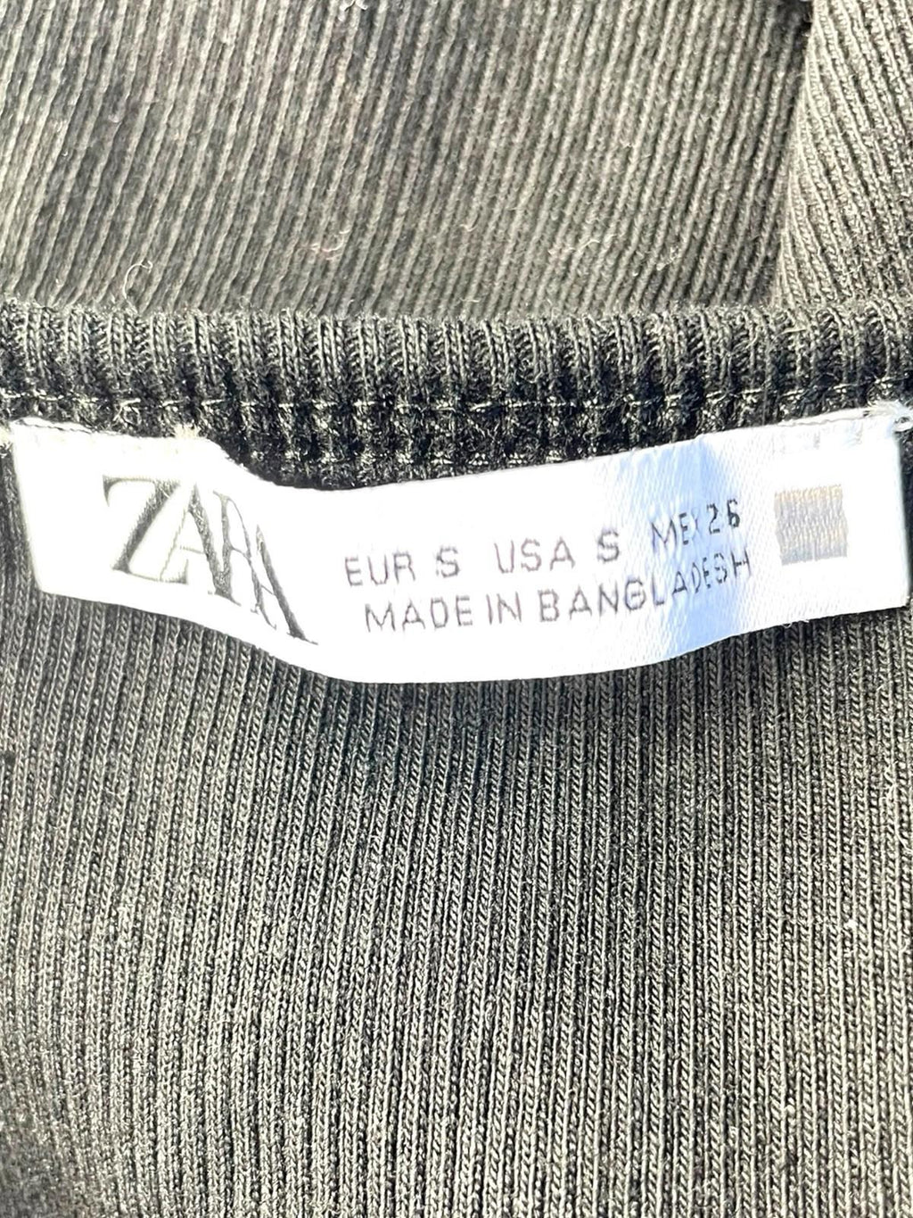 Zara Black T-shirt Top Short Sleeve Women's UK Size 8