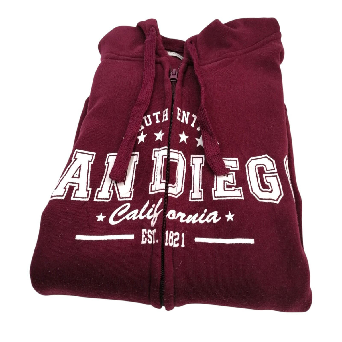 San Diego Zip Hoodie Men's UK Size XXL Red Jersey Hooded Jacket Pockets Sports