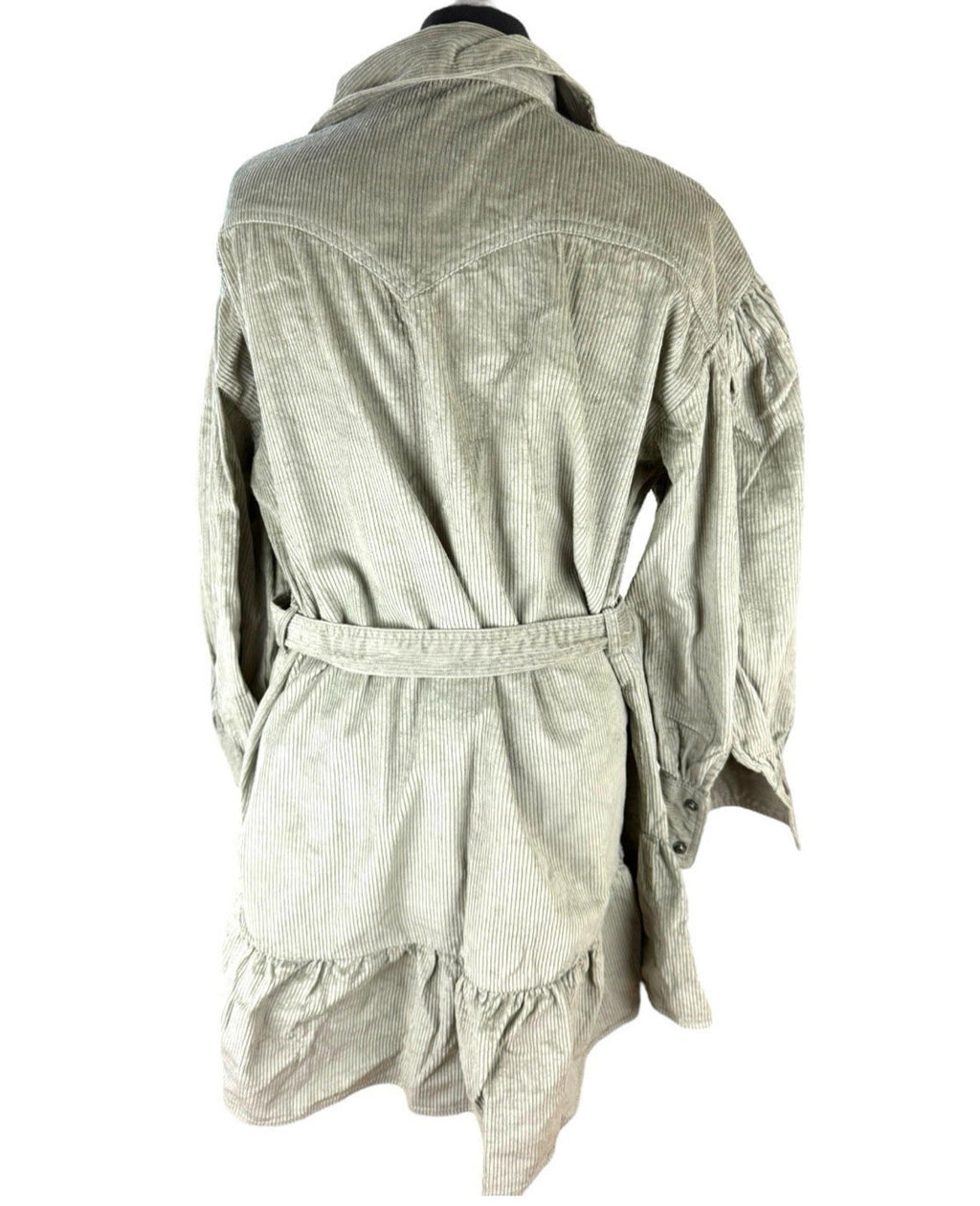 ASOS Khaki Green Shirt Dress Corduroy Belted Women’s UK Size 18