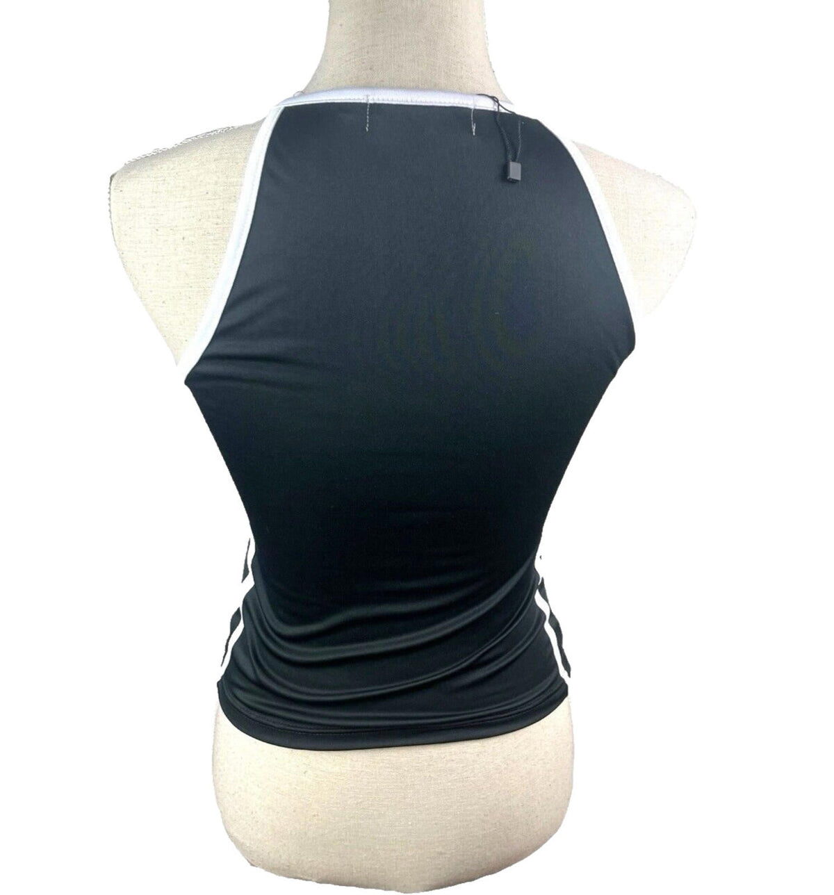 Manor Black Tank Top Women's UK Size 8  Black Number 13 Print Sleeveless Slim Fit Summer