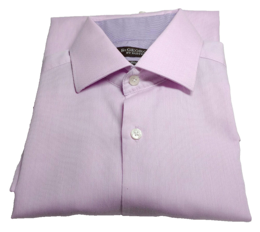 St George By Duffer Shirt Men's UK Size S Pink Stripe 100% Cotton Slim Fit