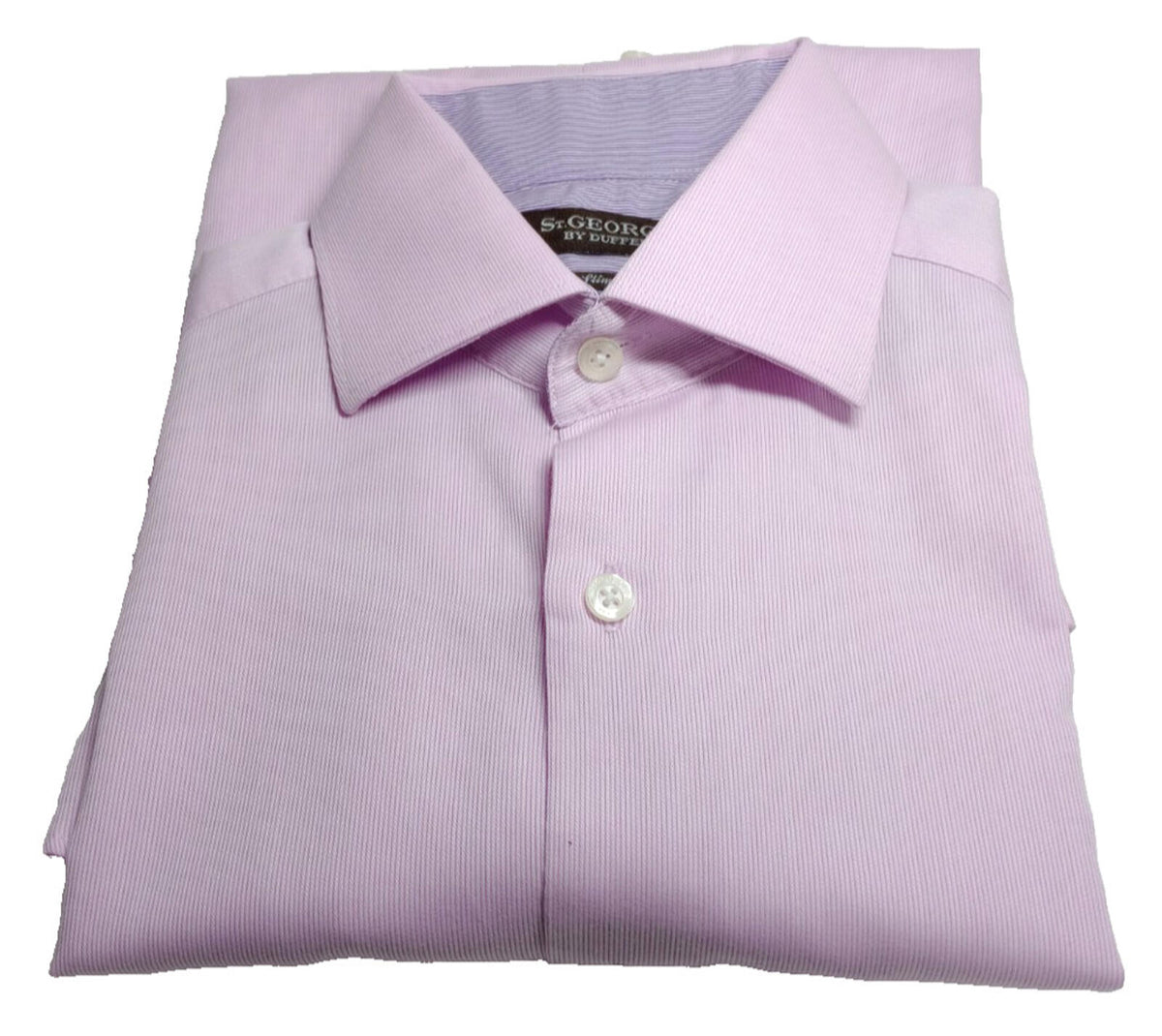 St George By Duffer Shirt Men's UK Size S Pink Stripe 100% Cotton Slim Fit