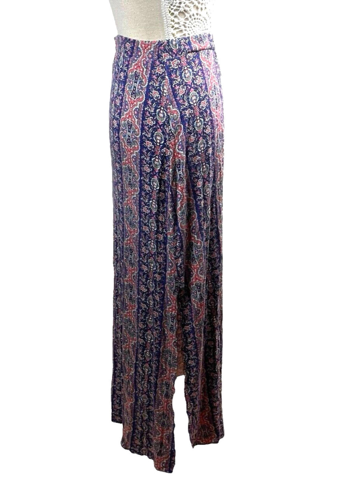 r.2.d Blue Maxi Skirt High Waist Side Slit Women's UK Size M