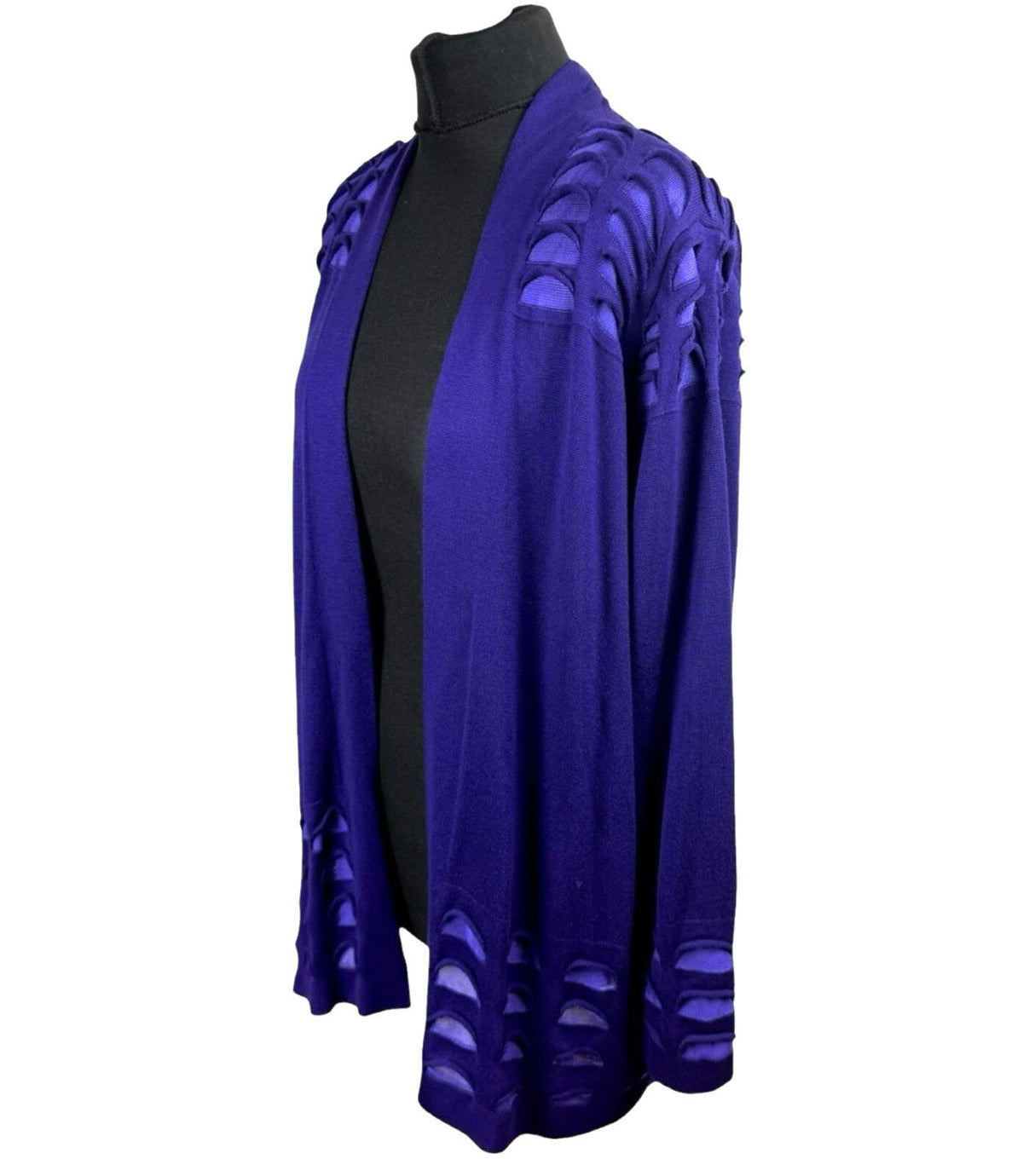 Marks & Spencer Purple Cardigan Women's UK Size 18 Mid Length Lightweight Mesh