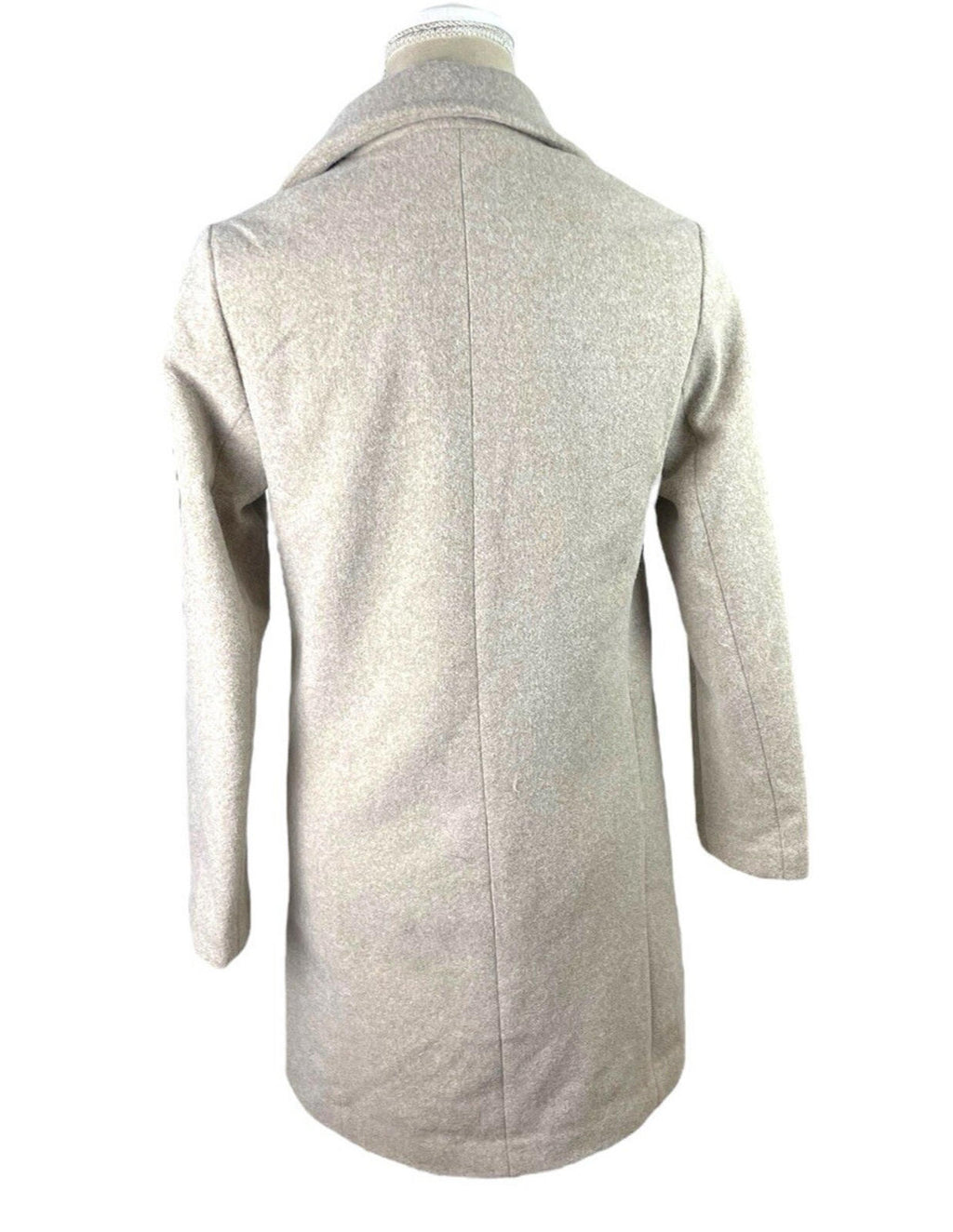 New Look Stone Wool Effect Long Coat Jacket Double Breasted Women’s UK Size 6