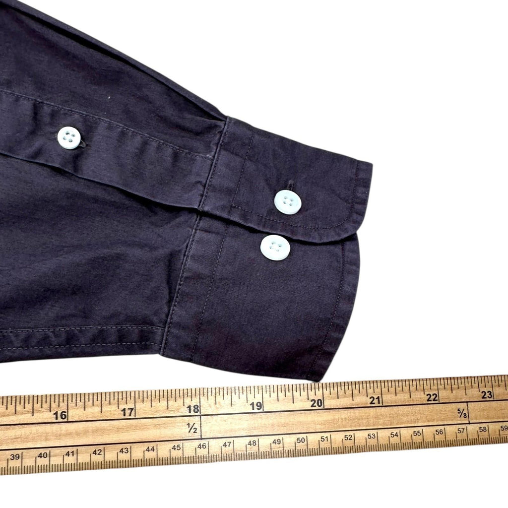Nautica Shirt Men's UK Size L Black Solid Long Sleeve Pockets Embraided Logo