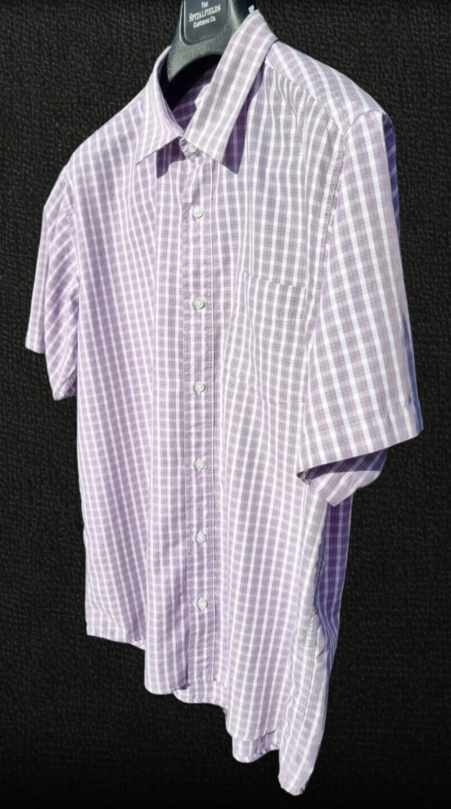 Cotton Traders Shirt Check Short Sleeve 100% Cotton Men's UK Size L Large