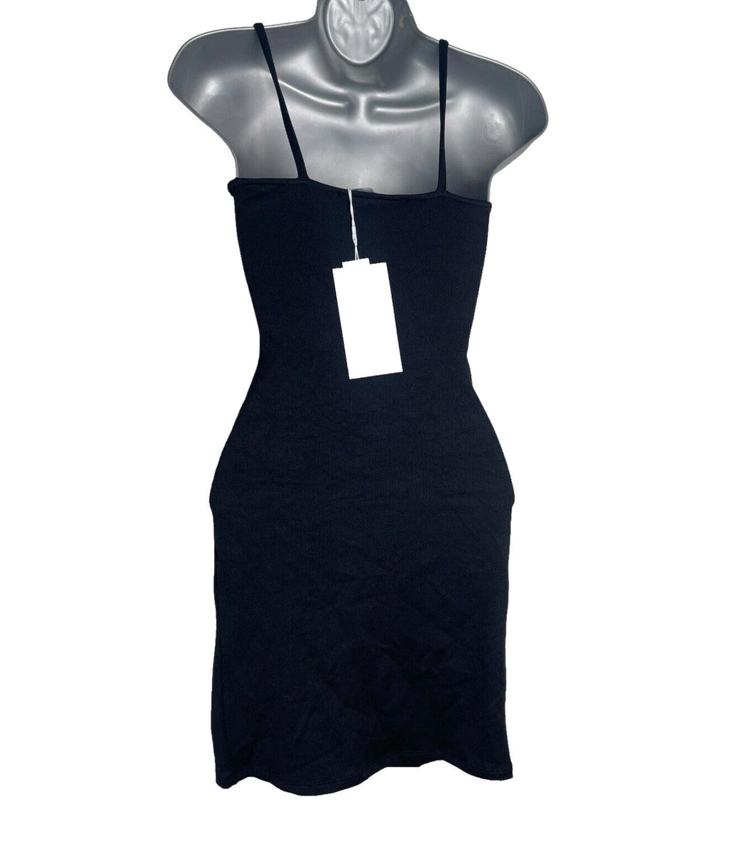 Bershka Mini Dress Black Ribbed Women's UK Size XS