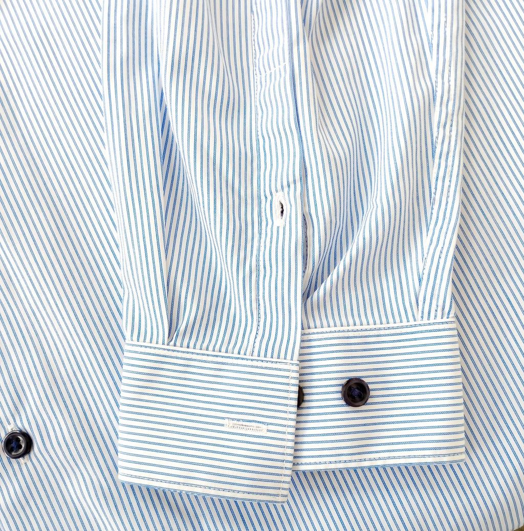 Next Shirt Men's UK Size 2XL Long Sleeve Blue Stripe 100% Cotton Easy Care