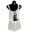 Pull&Bear Beige Textured Co Ord Mini Skirt And Crop Top 2 Piece Set Women's UK Size S