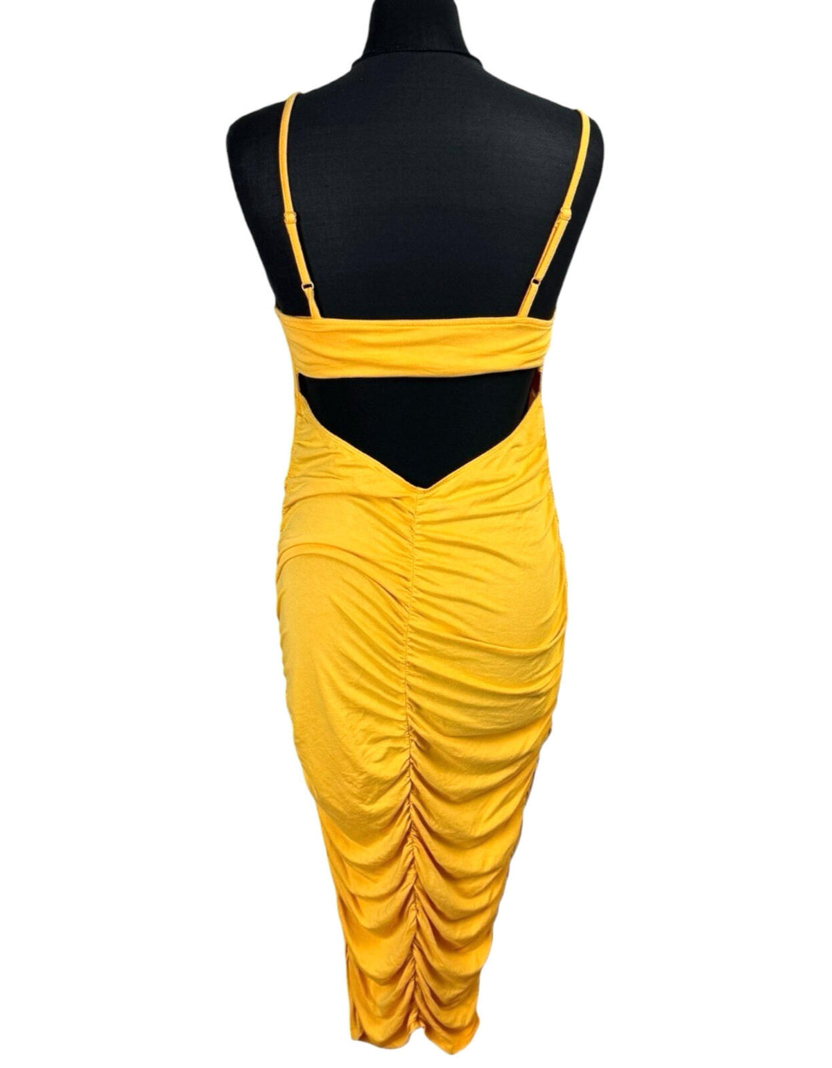 ASOS Maternity Bodycon Dress Women’s UK Size 10 Square Neck Ruched Yellow