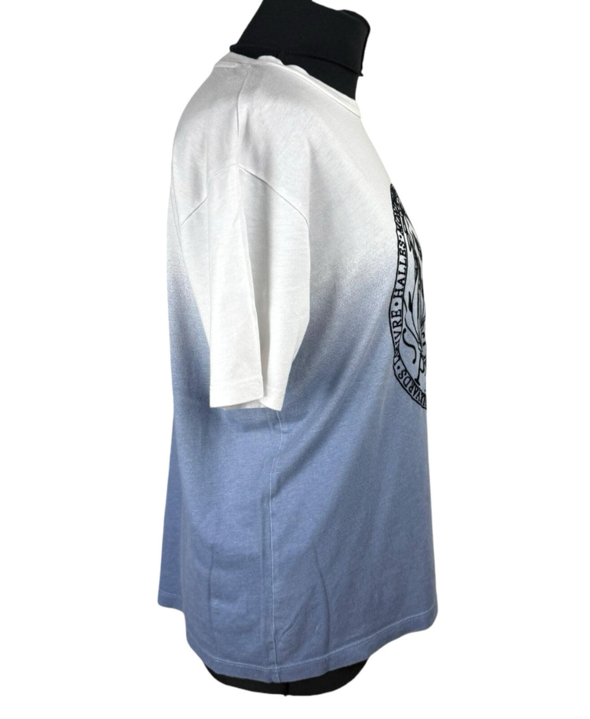 Tu White TU Textured Paris T-shirt Short Sleeve Women's UK Size 10 Ombré White Blue