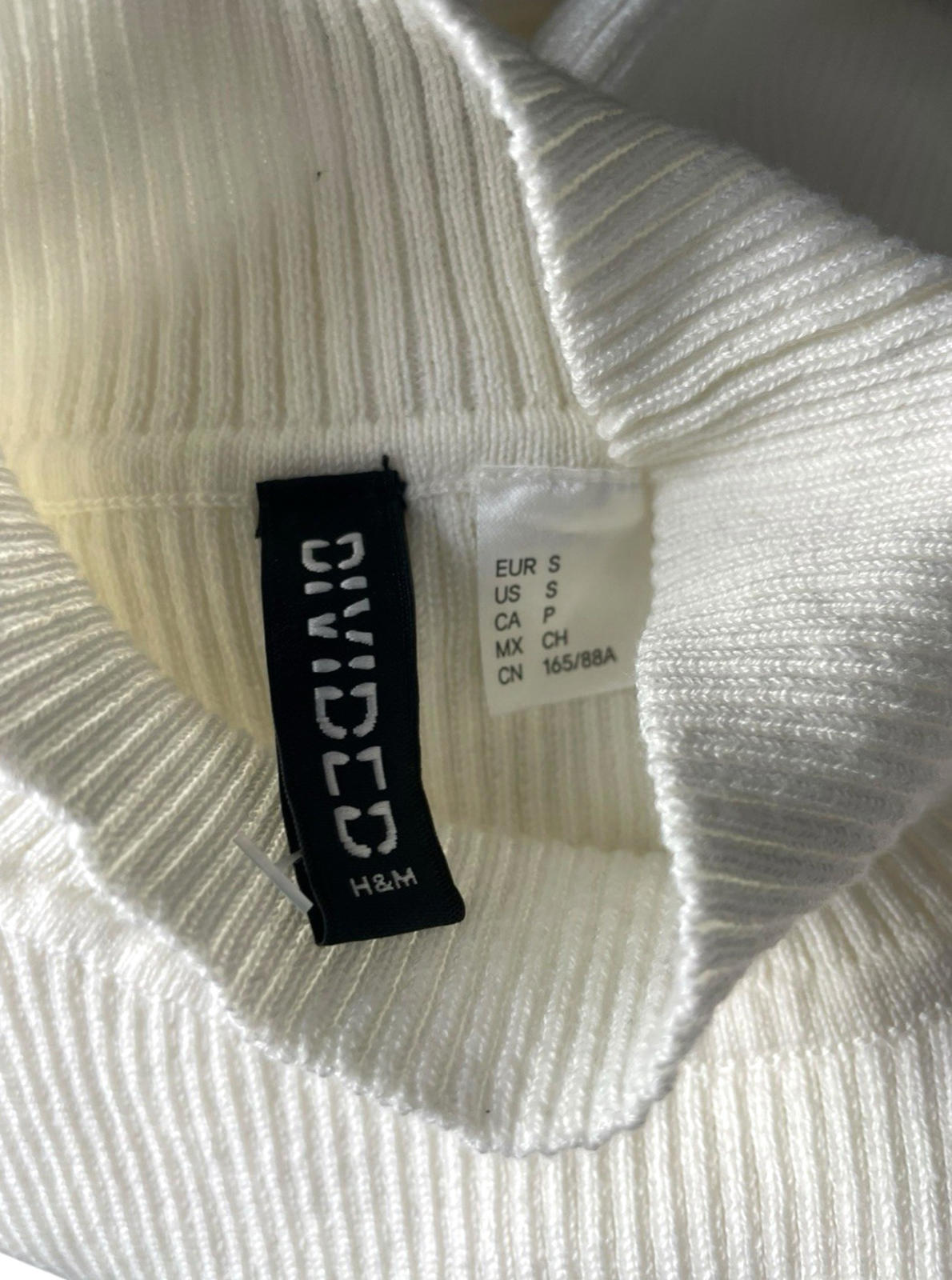 Divided White Divided Ivory Long Sleeve Crop Top Women's UK Size S