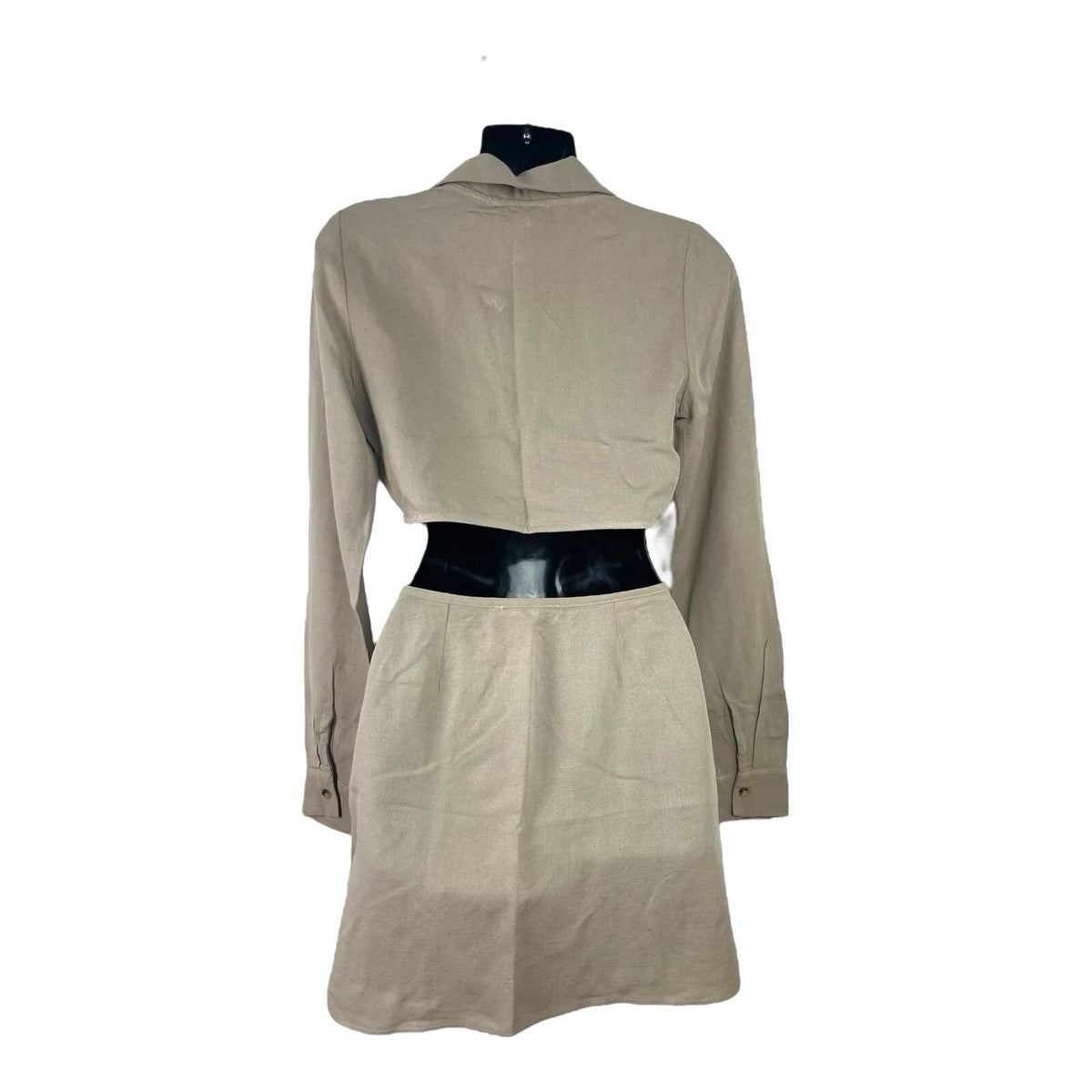Pull&Bear Camel Skirt & Cropped Shirt Co-Ord Set Women's UK Size XS