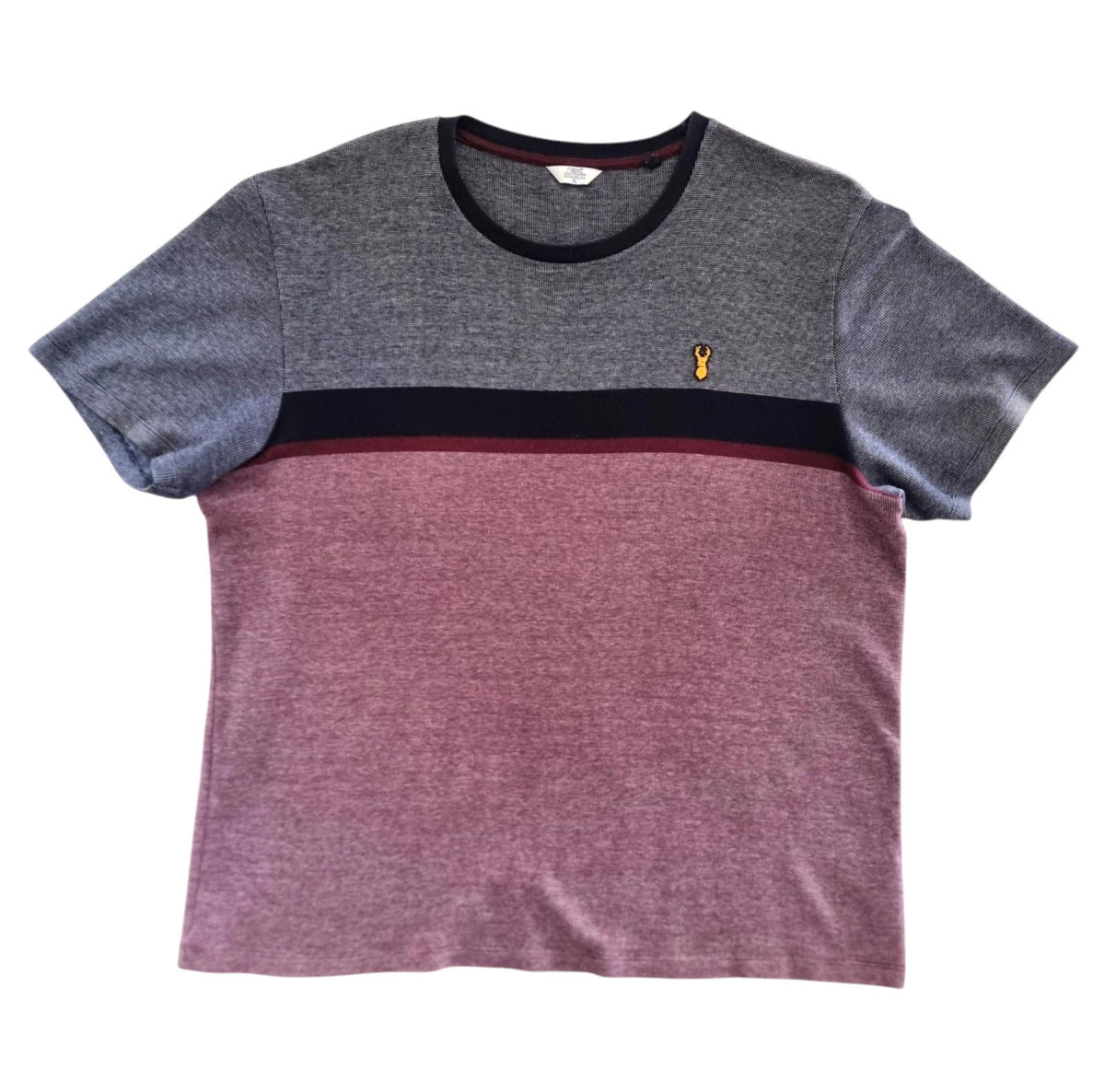 Next T-Shirt Red Blue Jersey Crew Neck 100% Cotton Men's UK Size XL