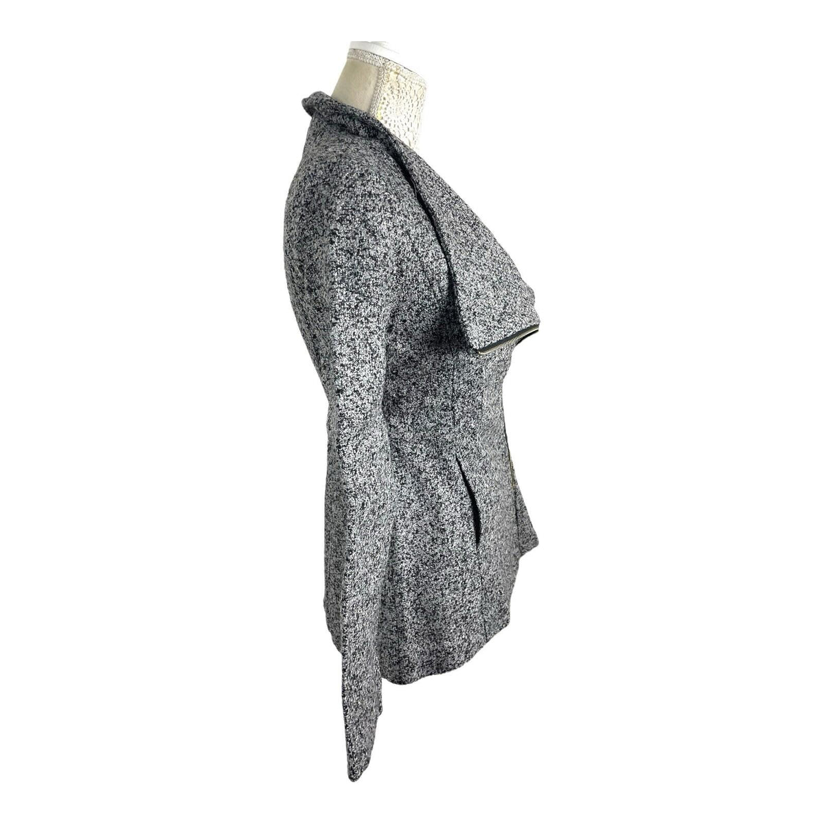 Airydress Coat Jacket Grey Speckled Mid Length Women's UK Size S