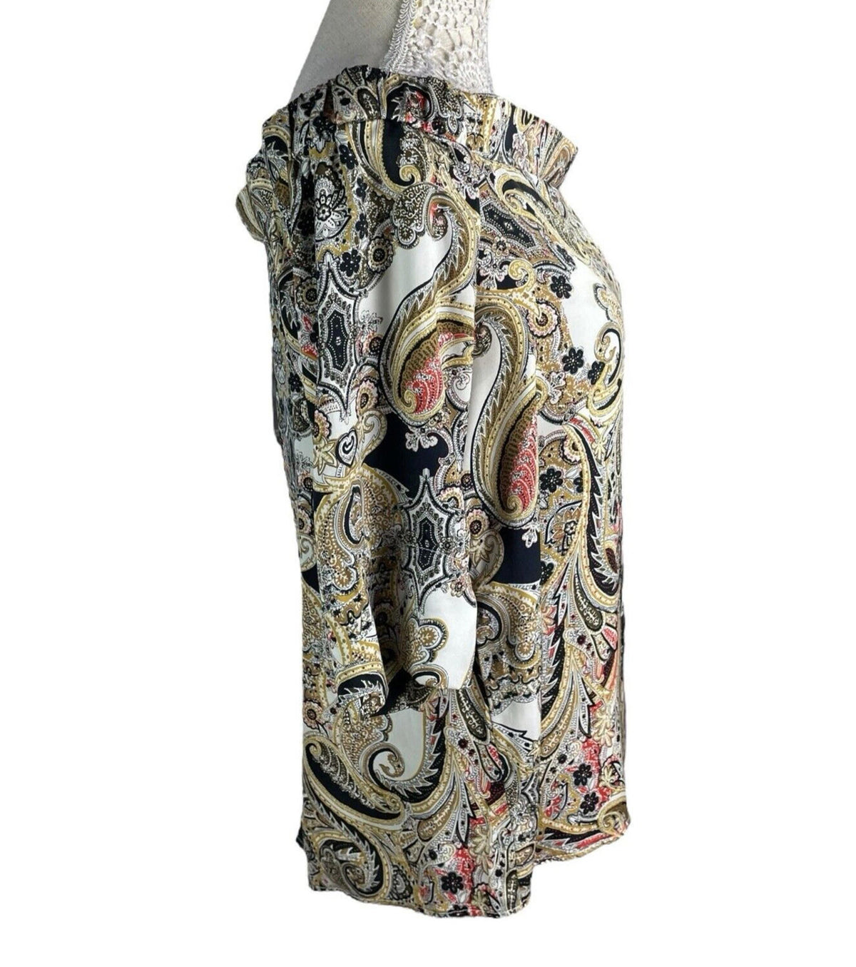 River Island Multi River Island Multicolour Satin Top Paisley Off Shoulder Women's UK Size 14