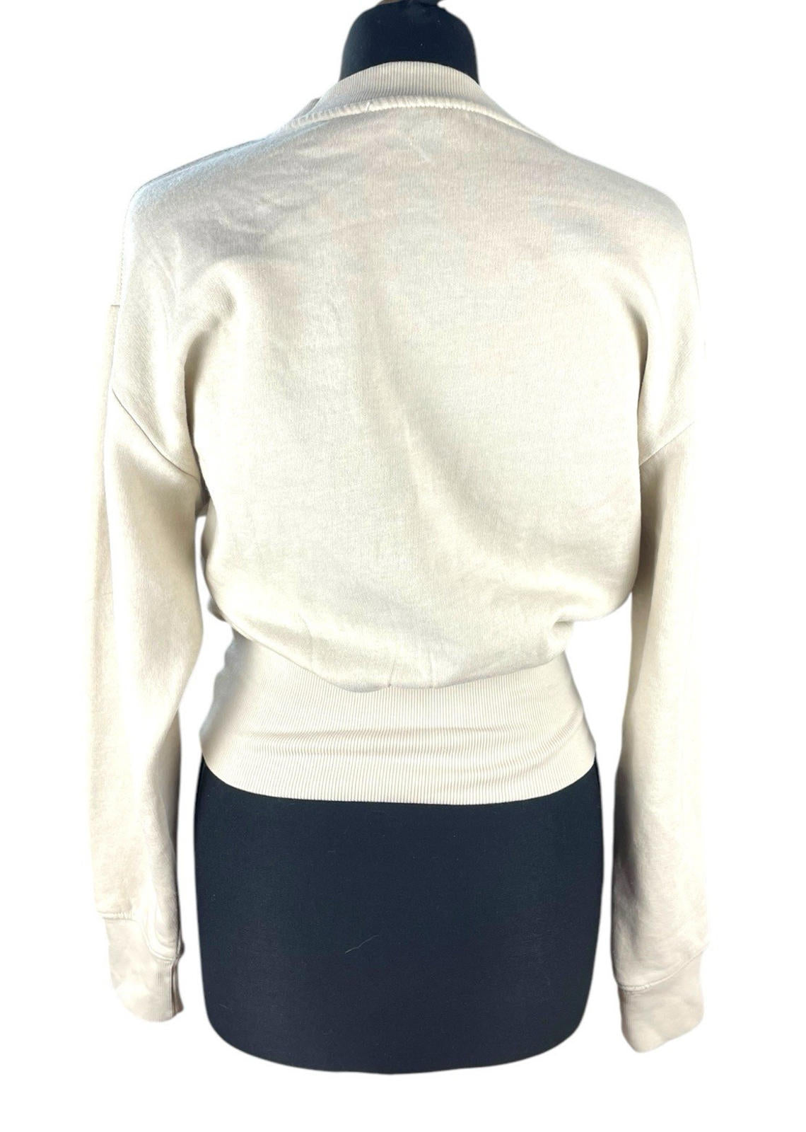 Zara Jumper Jersey Cream Beige Cropped Sweater Women's UK Size S